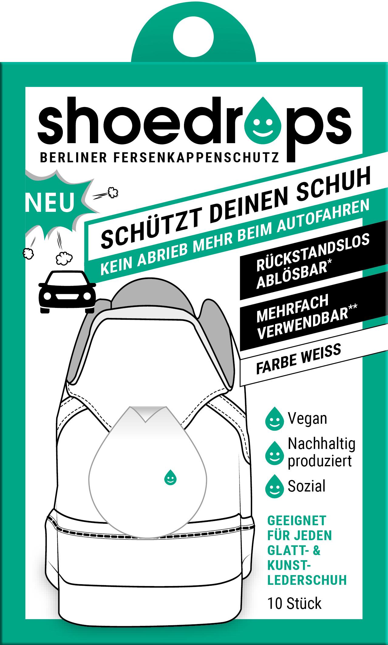 Shoedrops Fersenkappenschutz weiß