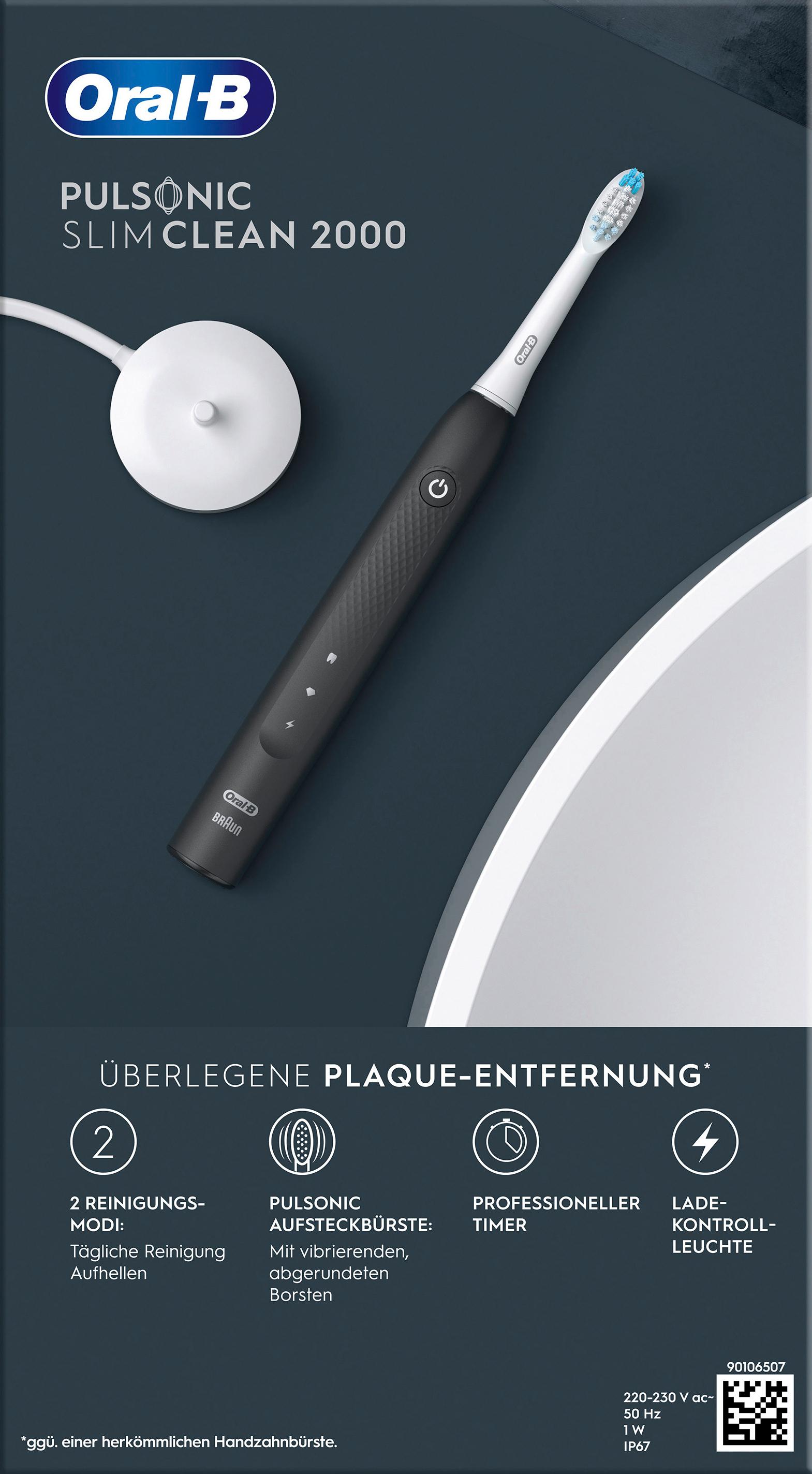Produktbild Oral-B Elektrische Zahnbürste Pulsonic Slim Clean 2000 Schwarz 2 von 10