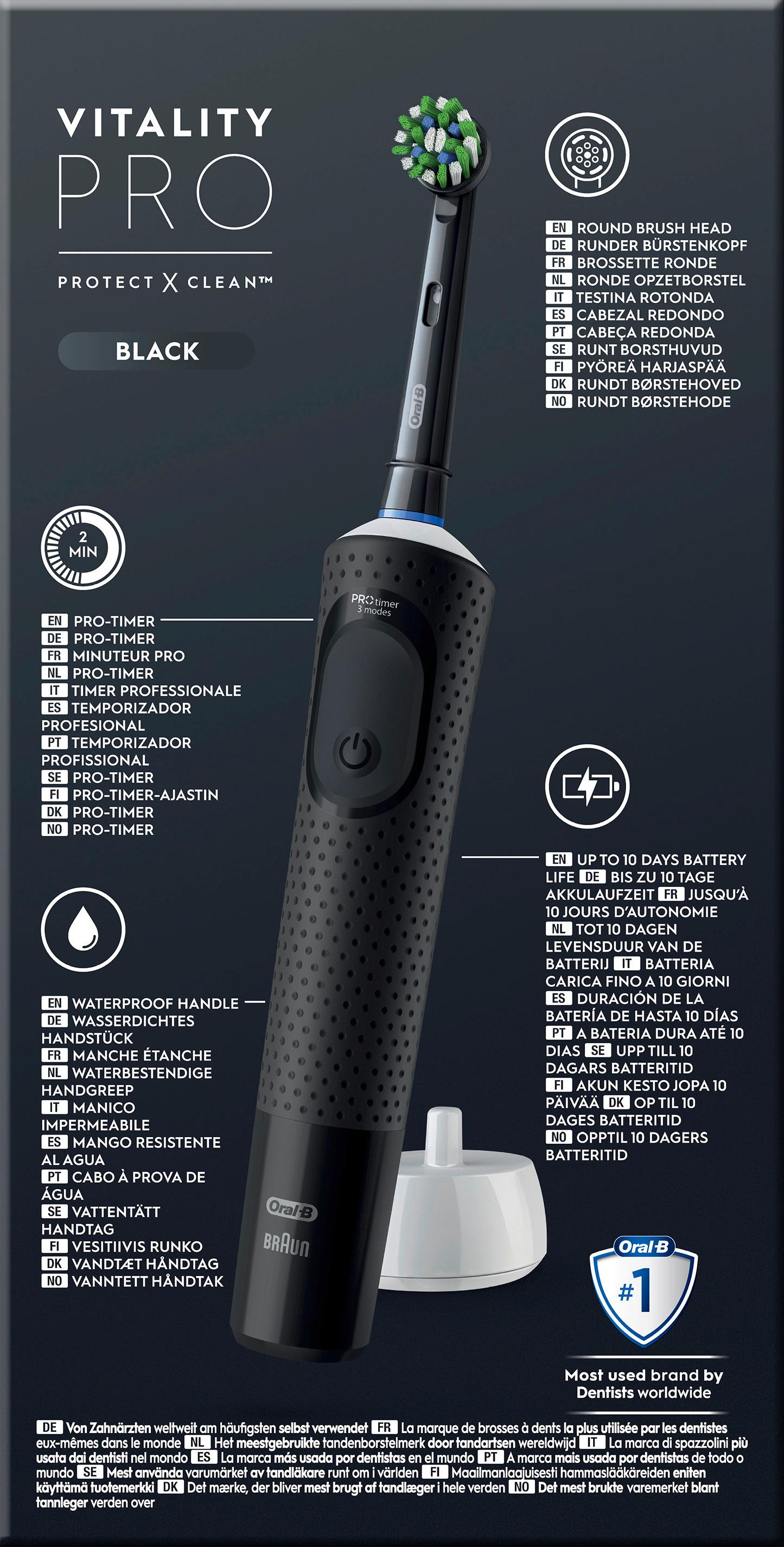 Produktbild Oral-B Elektrische Zahnbürste Vitality Pro D103 Hangable Box Black 2 von 15