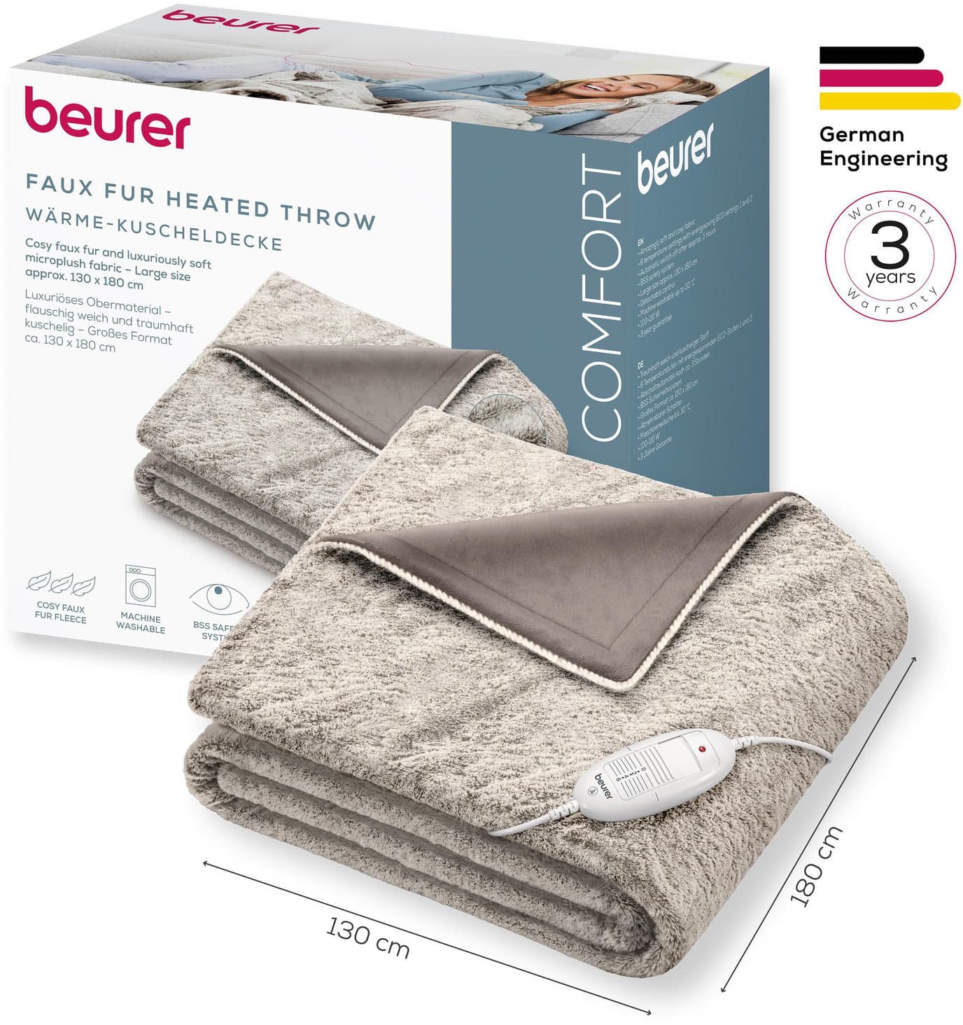 beurer Comfort Wärme-Kuscheldecke HD 75