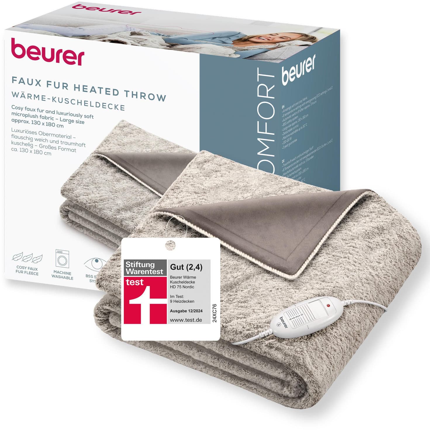 beurer Comfort Wärme-Kuscheldecke HD 75