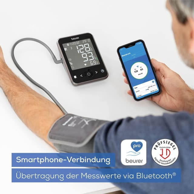 Beurer BM 48 Oberarm Blutdruckmessgerät, einfache Ein-Knopf-Bedienung, sanfte & schnelle Messung