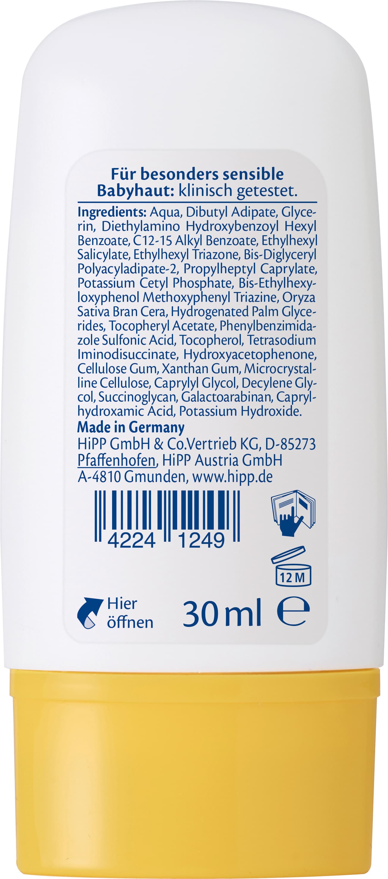 Produktbild HiPP Babysanft Sonne Sonnen Gesichtscreme LSF50+ 2 von 2
