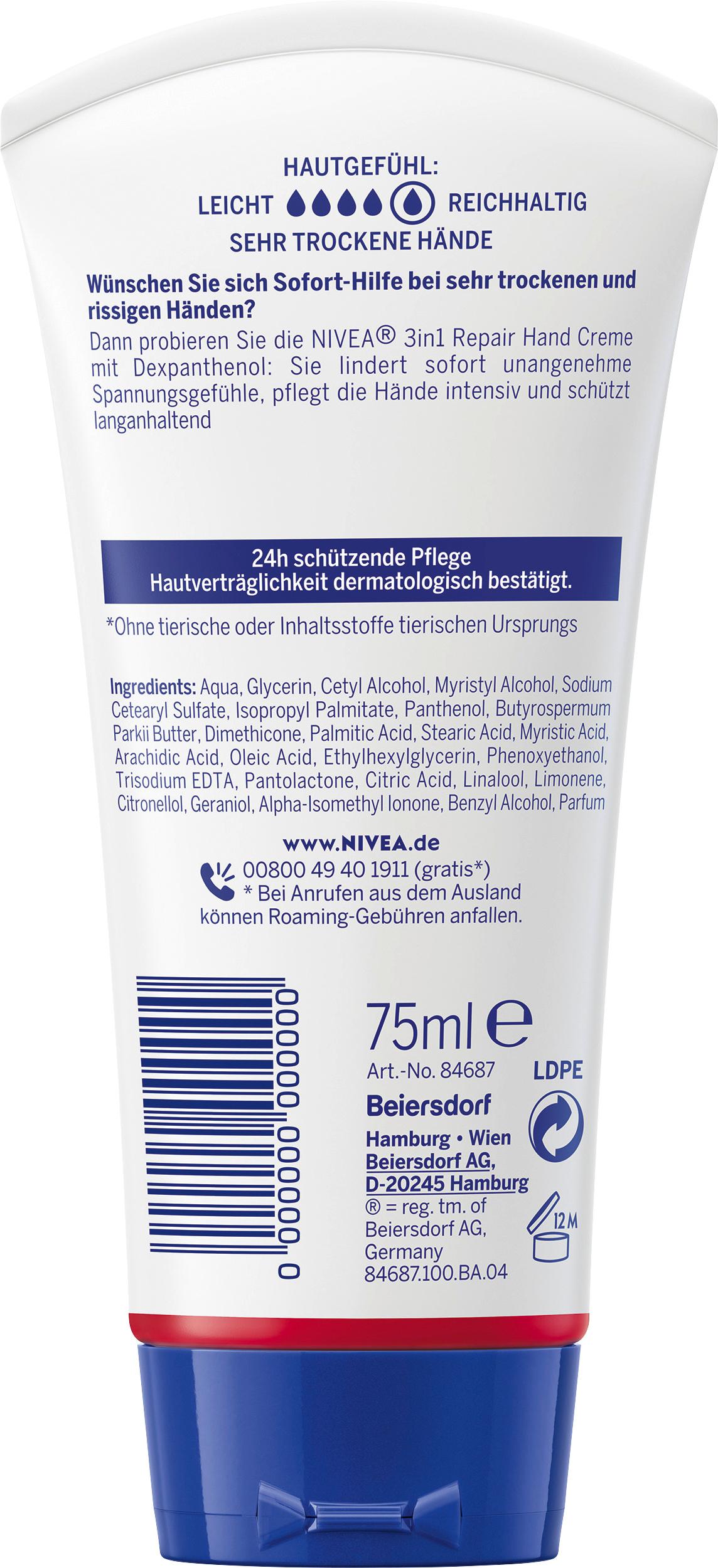 Produktbild NIVEA Hand Creme 3in1 Repair&Care 3 von 6