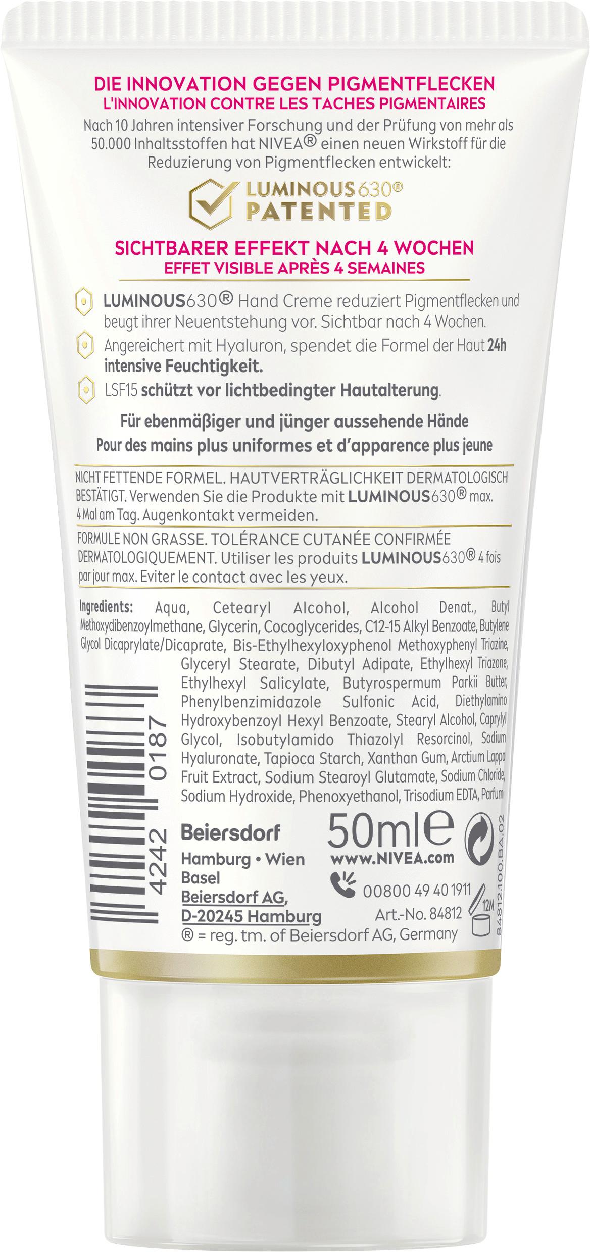 Produktbild NIVEA Luminous Anti-Pigmentflecken Hand Creme 2 von 7