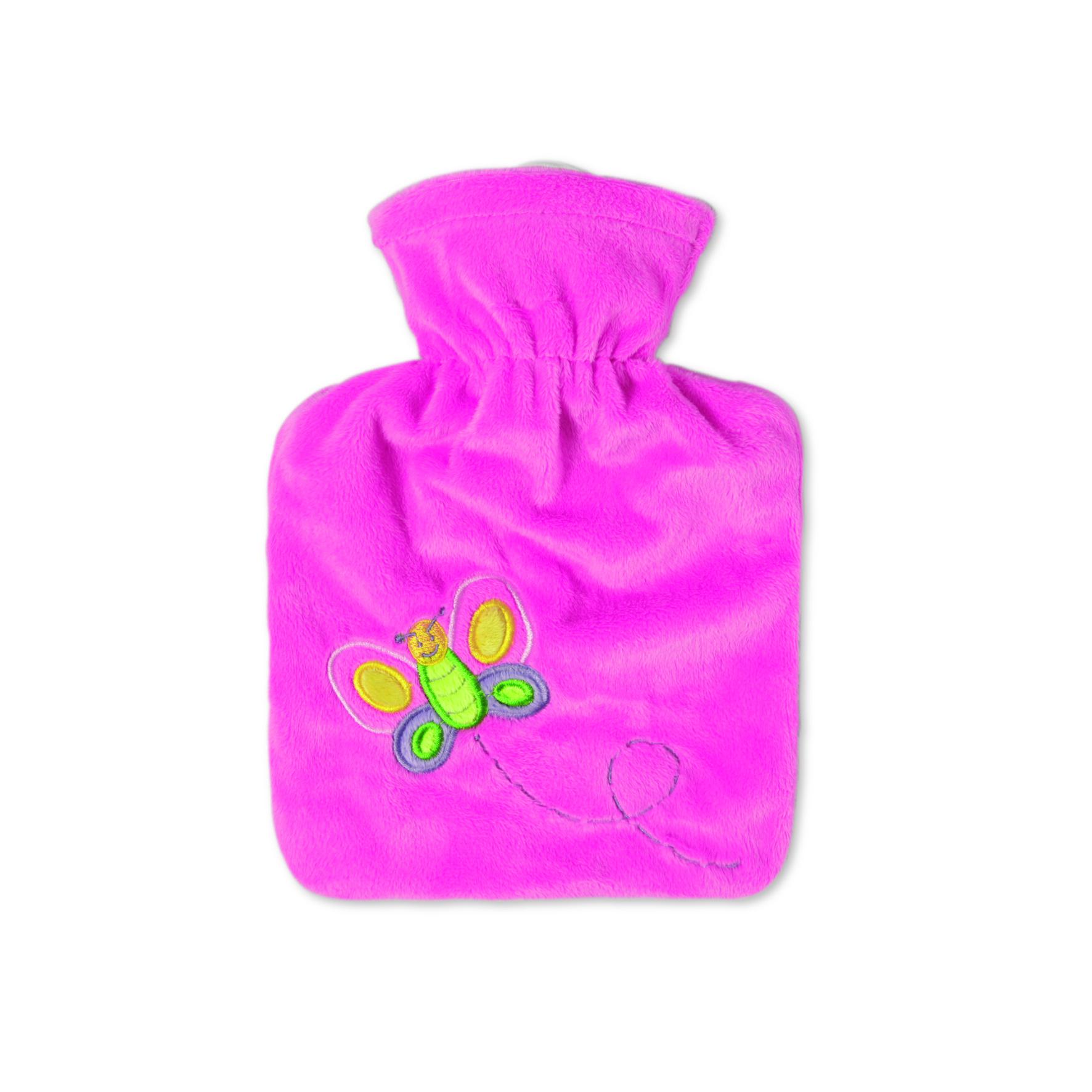 Hugo Frosch Juniorwärmflasche 0,6l Veloursbezug Schmetterling