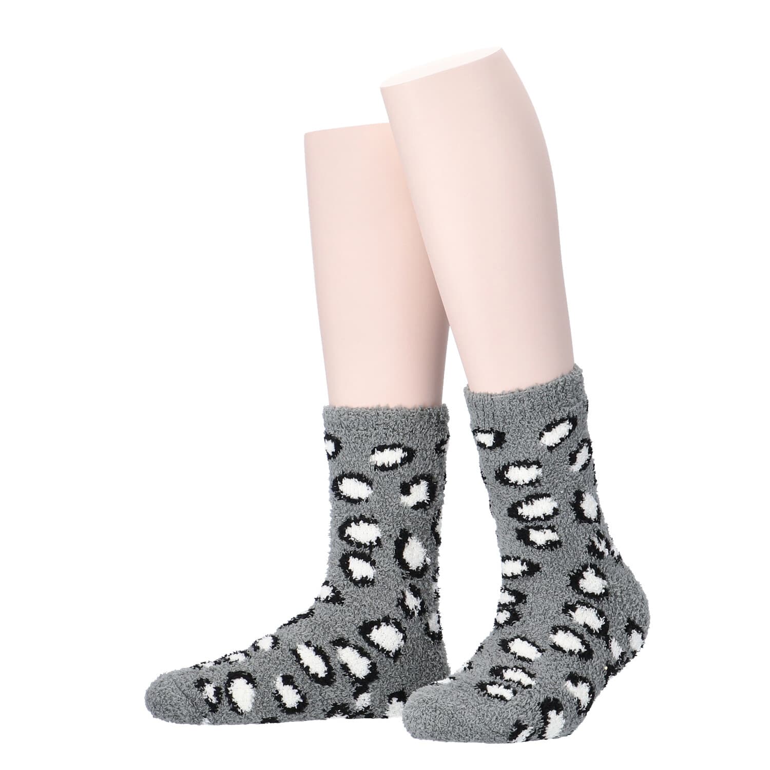 MOVE UP Damen Kuschelsocken im Animal-Look