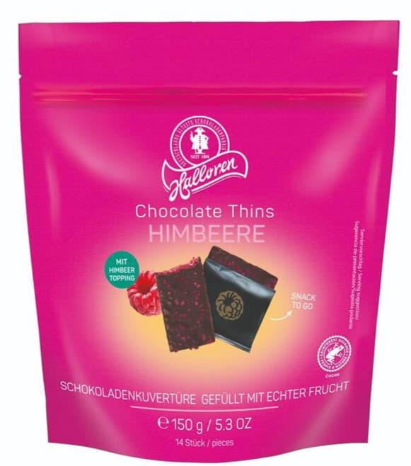Halloren Chocolate Thins Himbeere