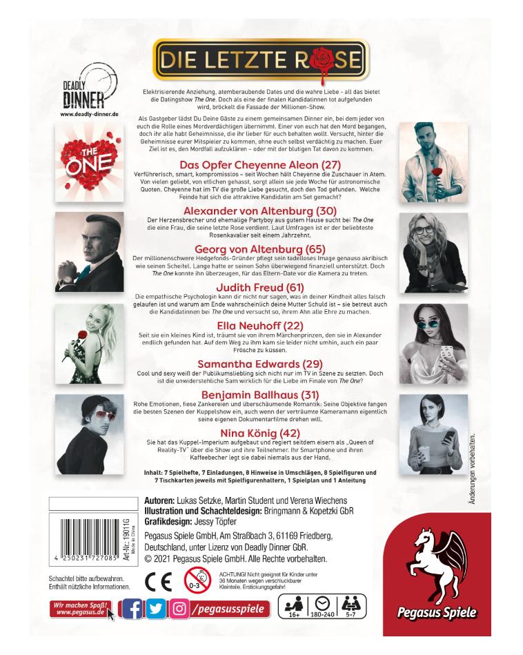 Produktbild Pegasus - Deadly Dinner - Die letzte Rose 3 von 3