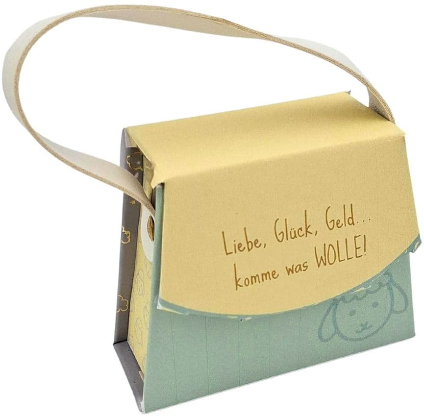 HERGO Geschenkschachtel Mini Handtasche Komme was Wolle