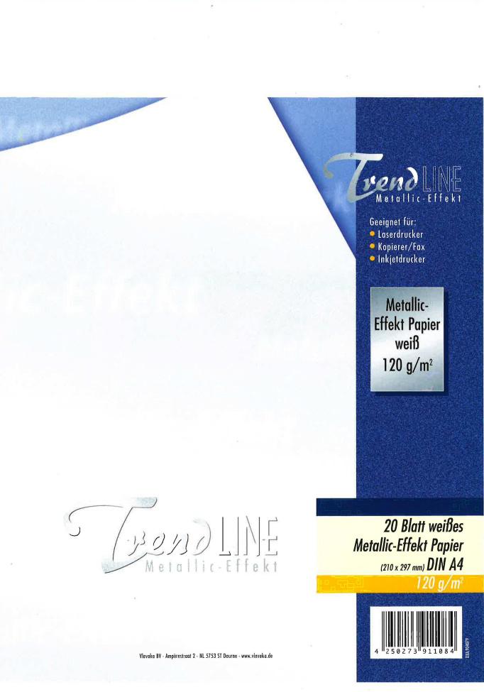 TrendLINE Metallic-Effekt Papier A4 weiss 120g/m²