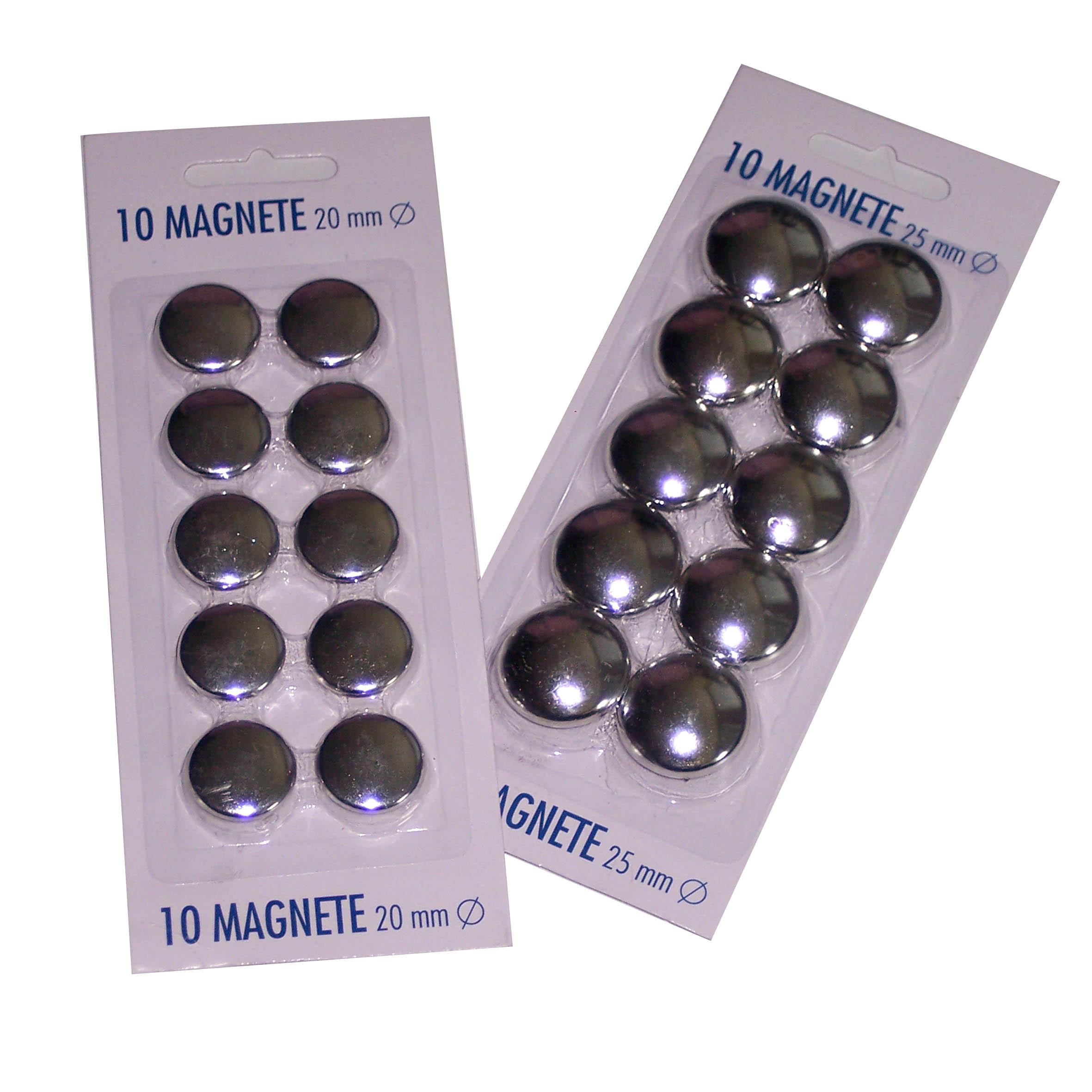 Magnete 25mm silber 10 Stück