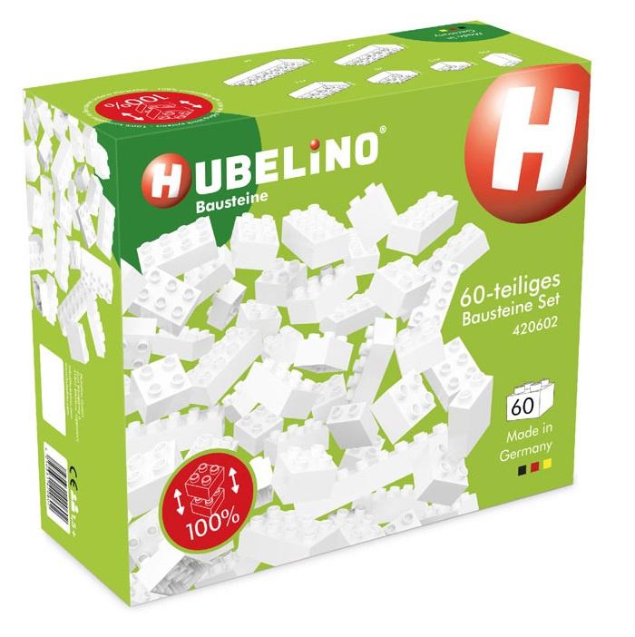 Hubelino 420602 Weiße Bausteine (60-teilig) Kugelbahn
