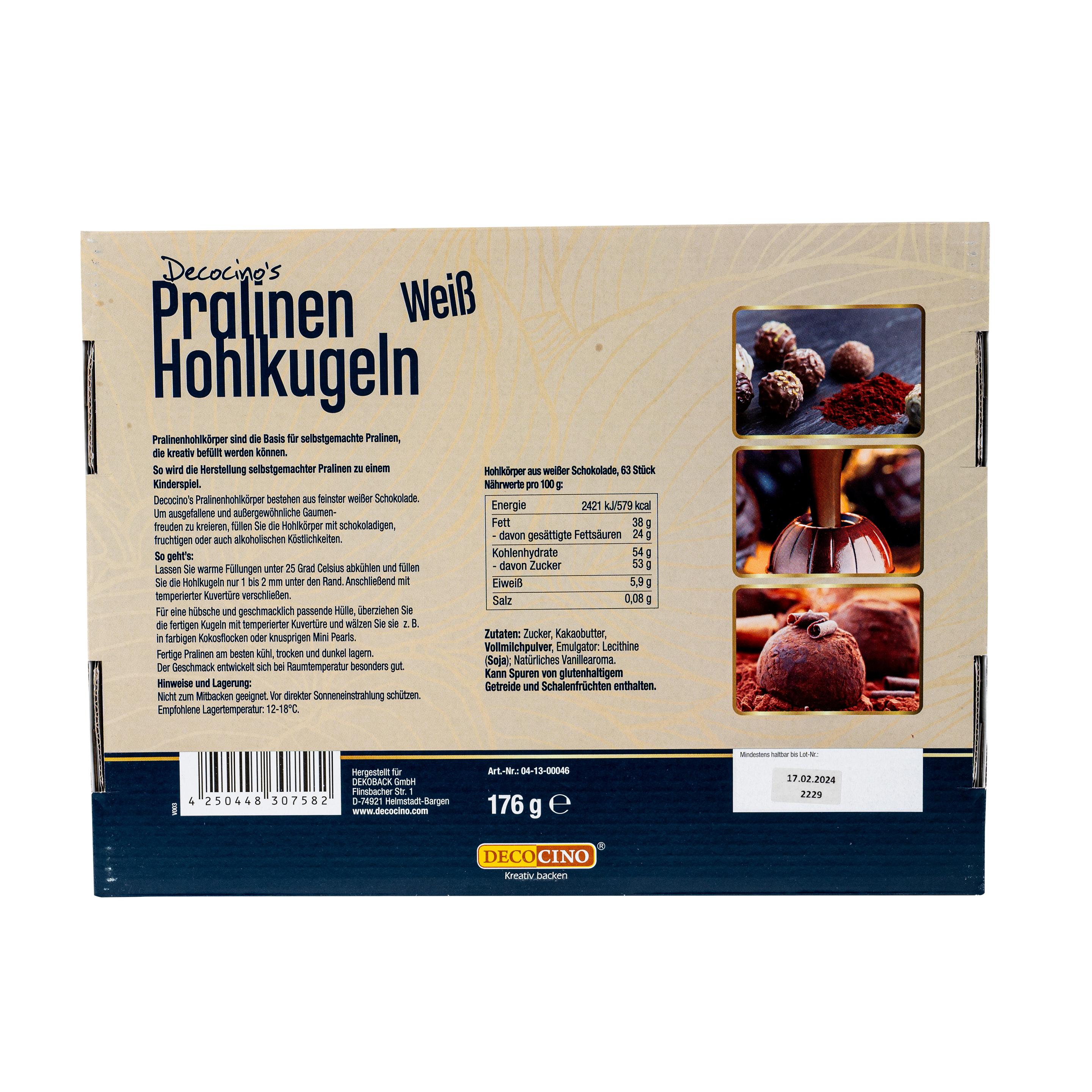 Produktbild DECOCINO Pralinen Hohlkugeln Weiße Schokolade 2 von 2