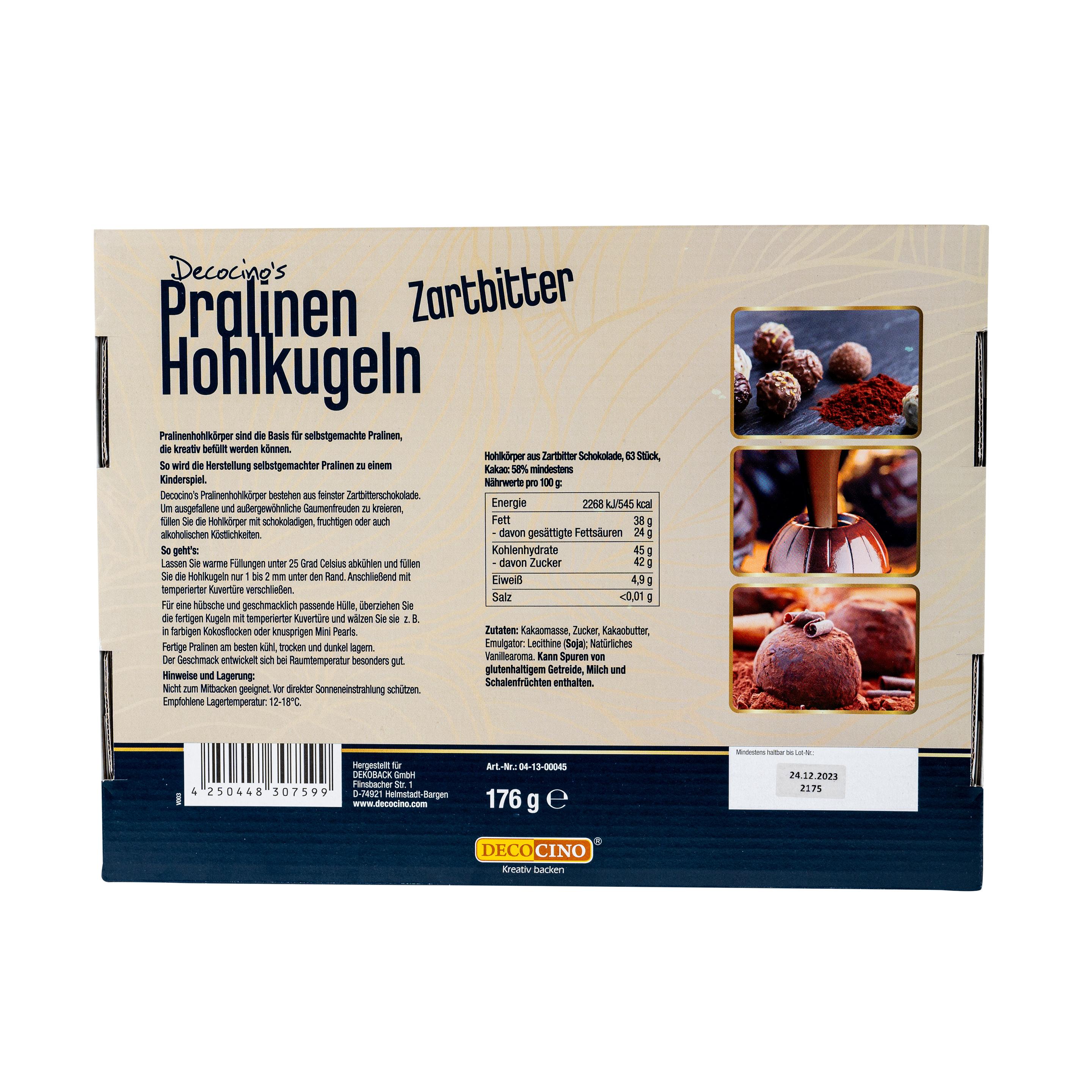 Produktbild DECOCINO Pralinen Hohlkugeln Zartbitter-Schokolade 2 von 2