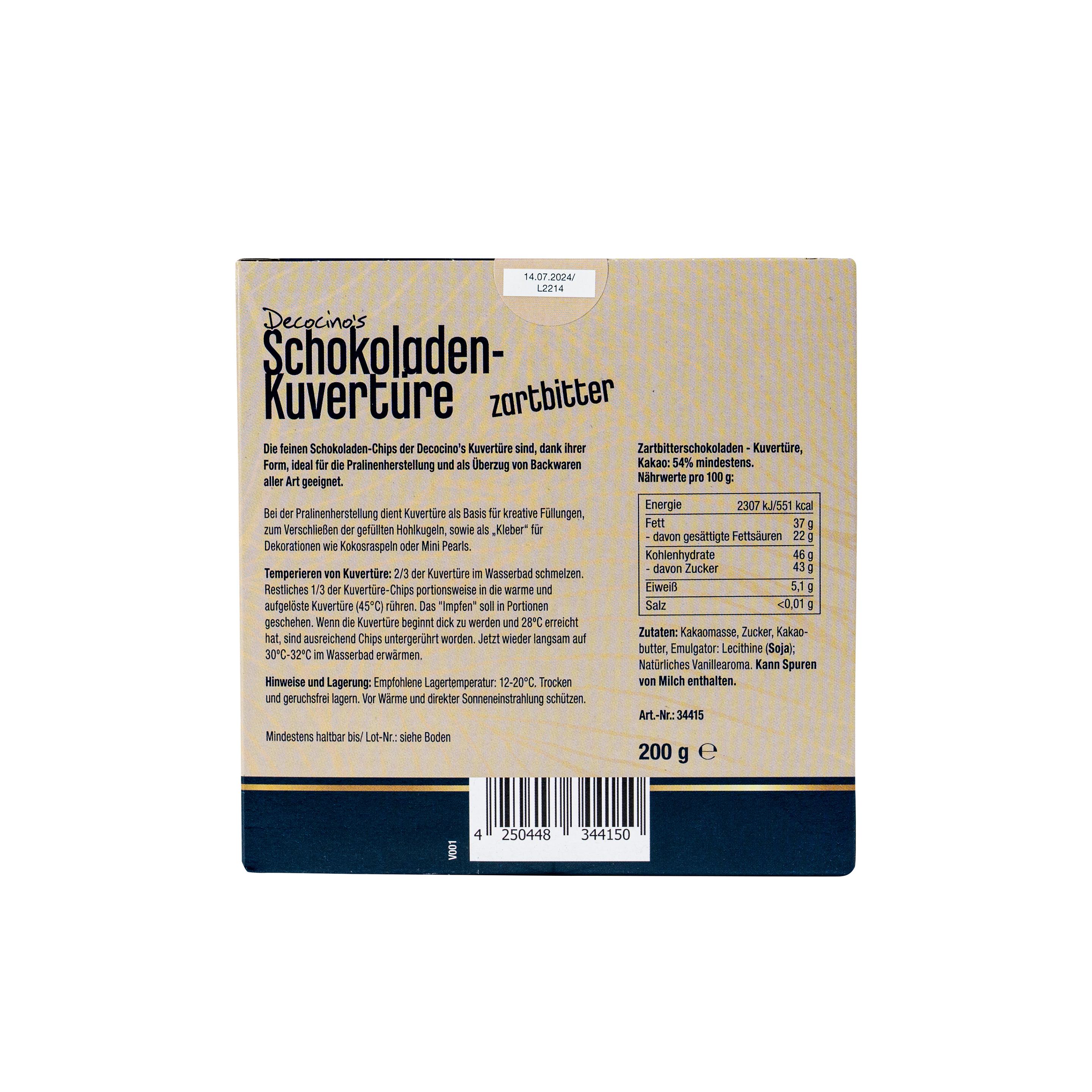 Produktbild DECOCINO Schokoladen-Kuvertüre Zartbitter 2 von 2