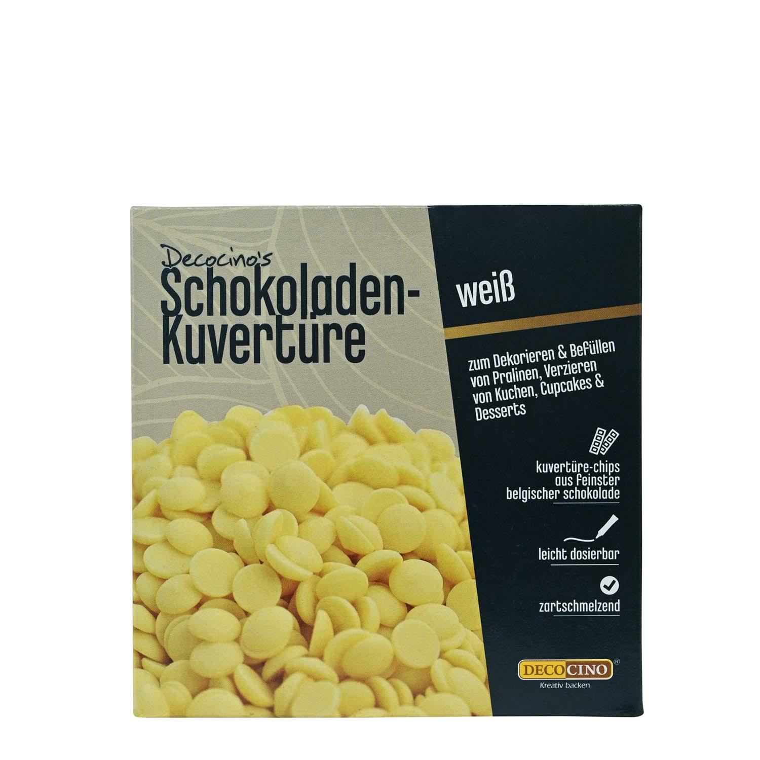 DECOCINO Schokoladen-Kuvertüre weiß