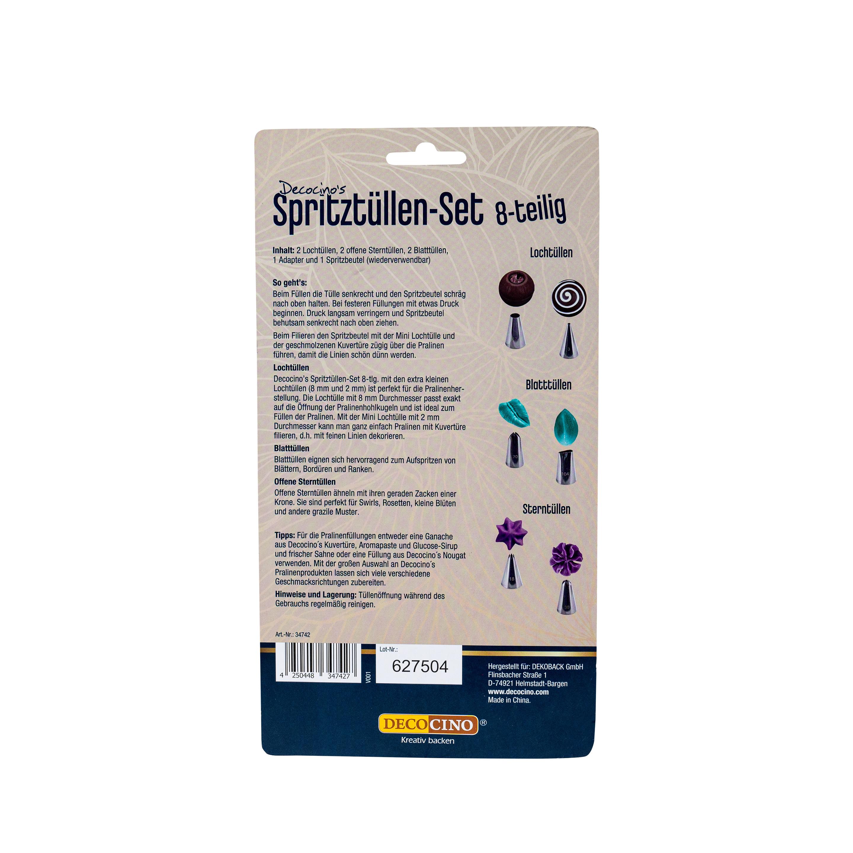 Produktbild DECOCINO Spritztüllen Set 8tlg 2 von 2