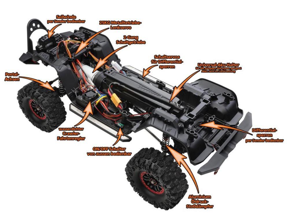 Produktbild drive&fly - DF-4S PRO Crawler YELLOW 313mm 1:10 Scale 12 von 13
