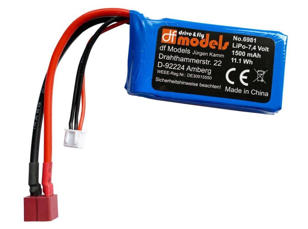 drive&fly - LiPo Akku 7,4 Volt - 1500mAh - T-Plug