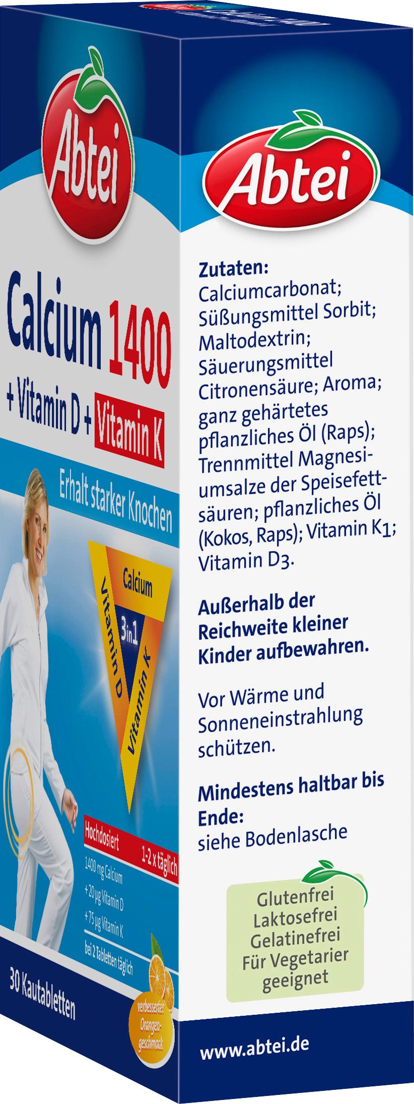 Produktbild ABTEI Calcium 1400 + Vitamin D&Vitamin K 4 von 4
