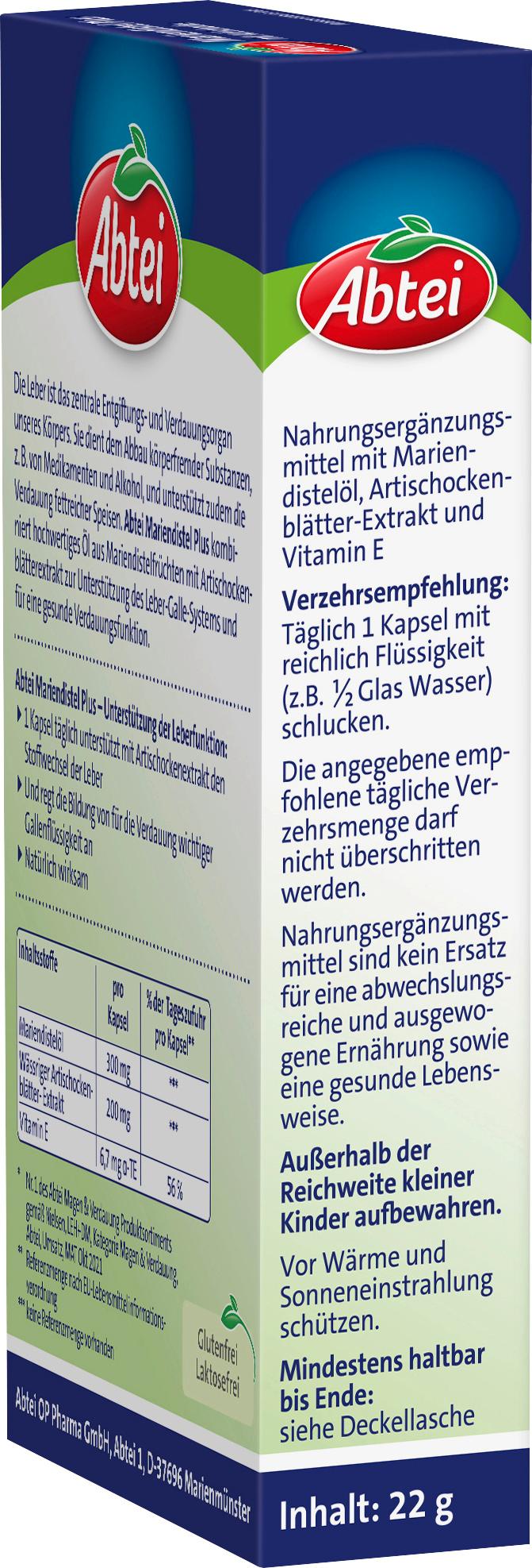 Produktbild ABTEI Mariendistel Plus Mit Artischocke 30 Kps 4 von 4