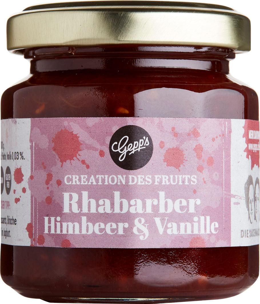 Gepp's Fruchtaufstrich Rhabarber Himbeer&Vanille