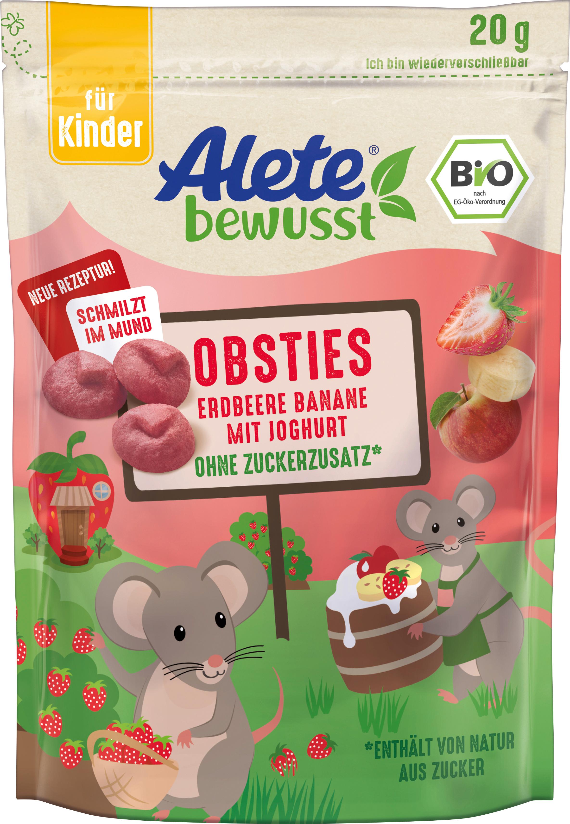ALETE bewusst Obsties Erdbeere Banane mit Joghurt