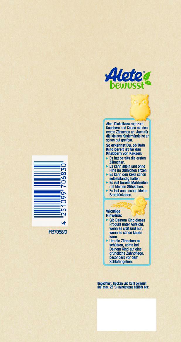 Produktbild ALETE Bio Dinkelkeks 125g 2 von 2