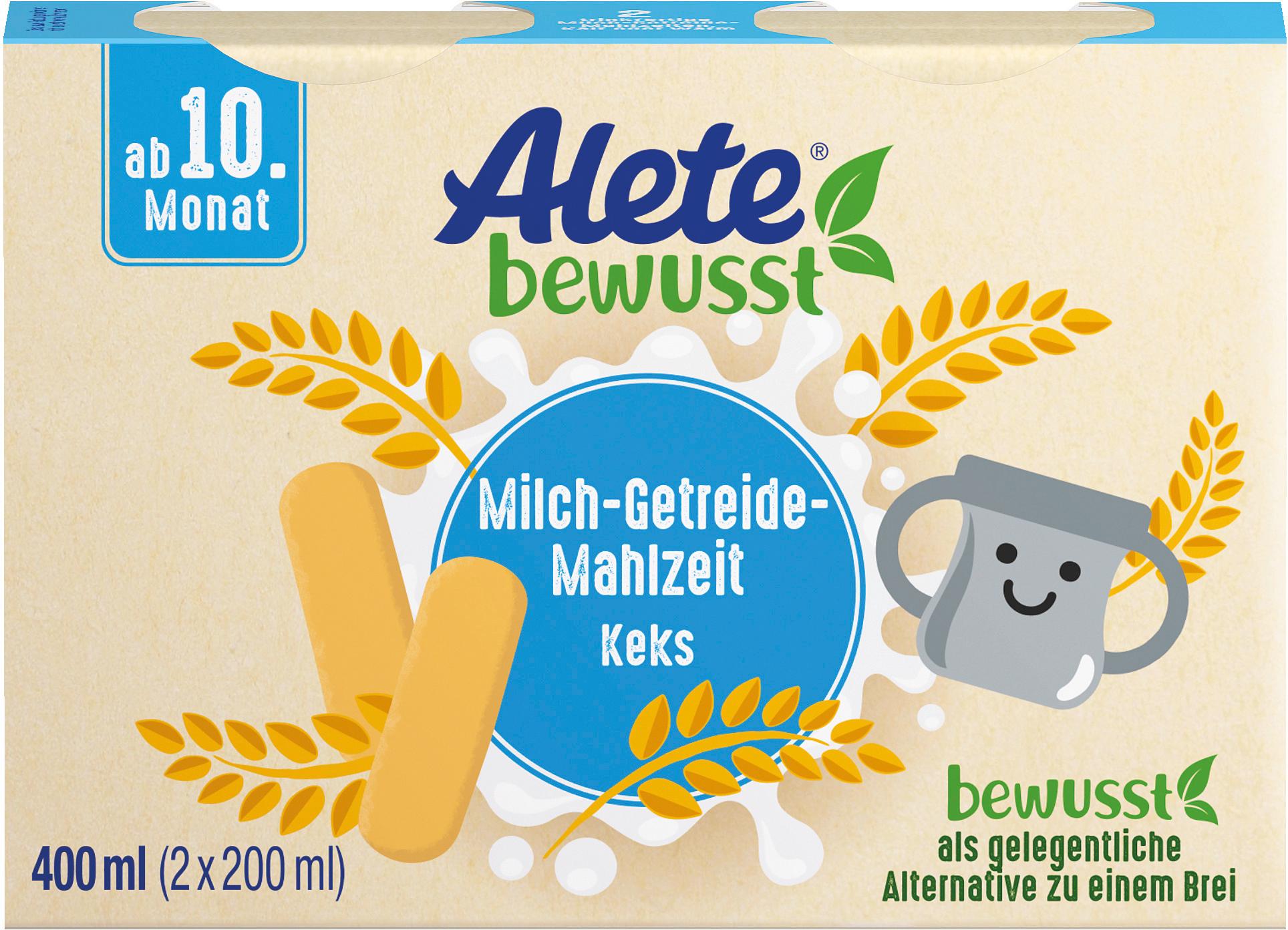 ALETE Milch-Getreide-Mahlzeit Keks ab 10. Monat 2x200ml