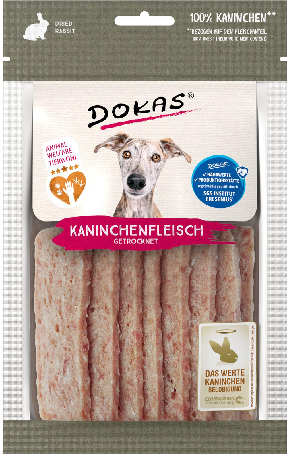 Dokas Hundesnack Kaninchenfleisch getrocknet