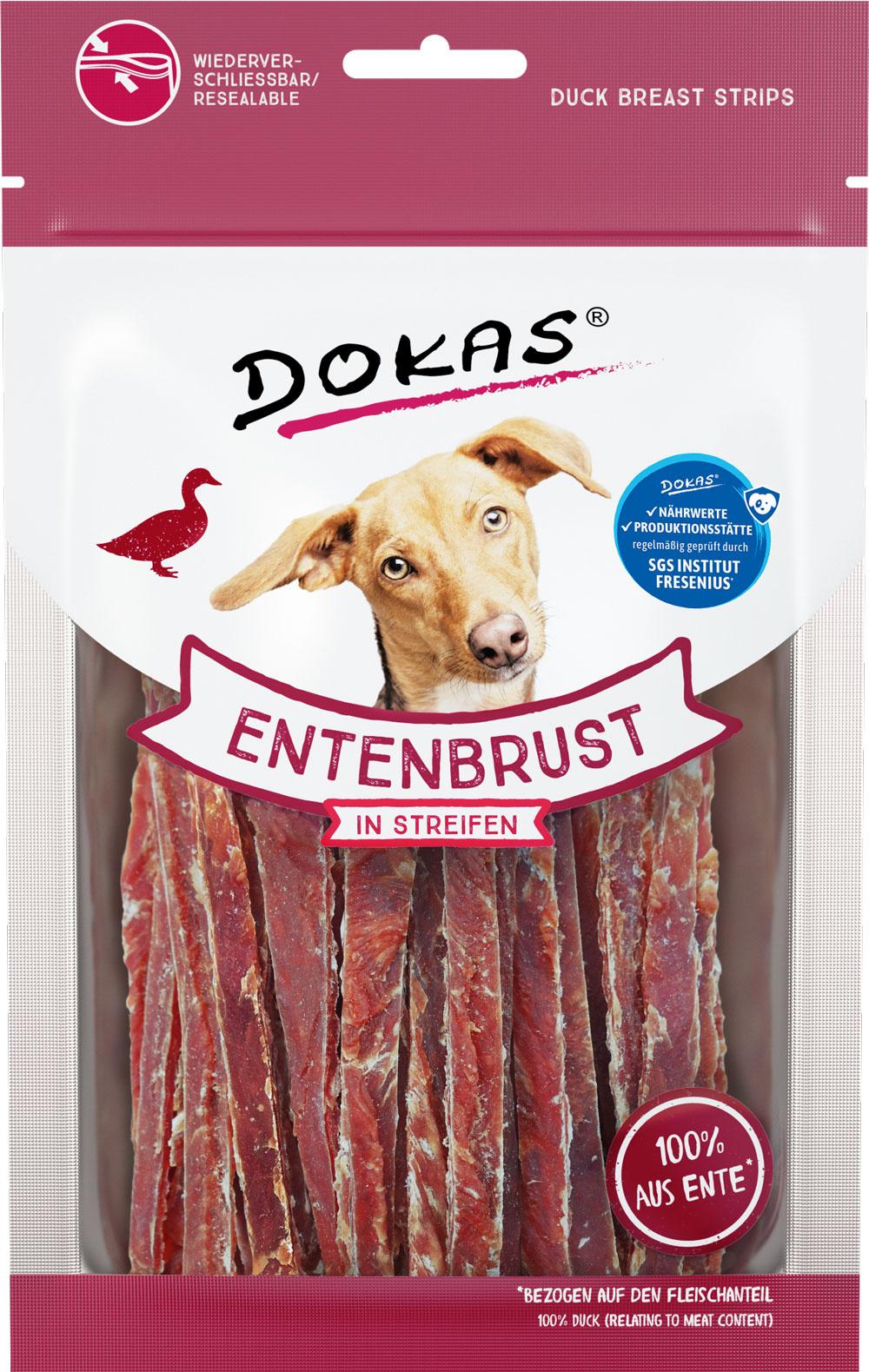 Dokas Hunde Snack Entenbrust in Streifen