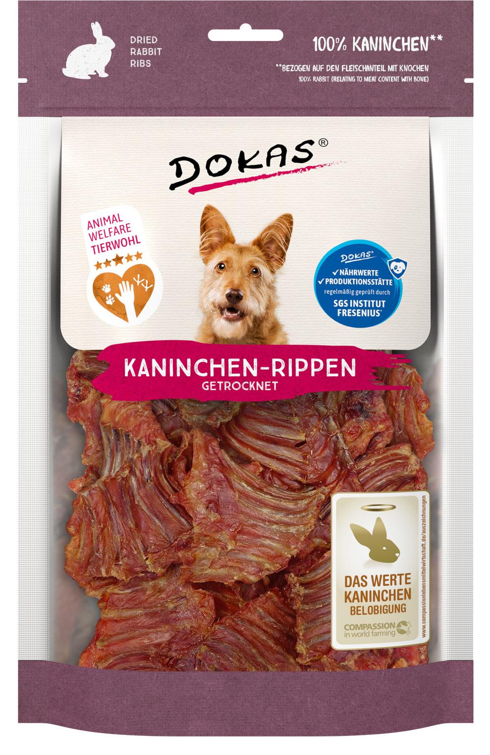 Dokas Hundesnack Kaninchen-Rippen mit Fleich