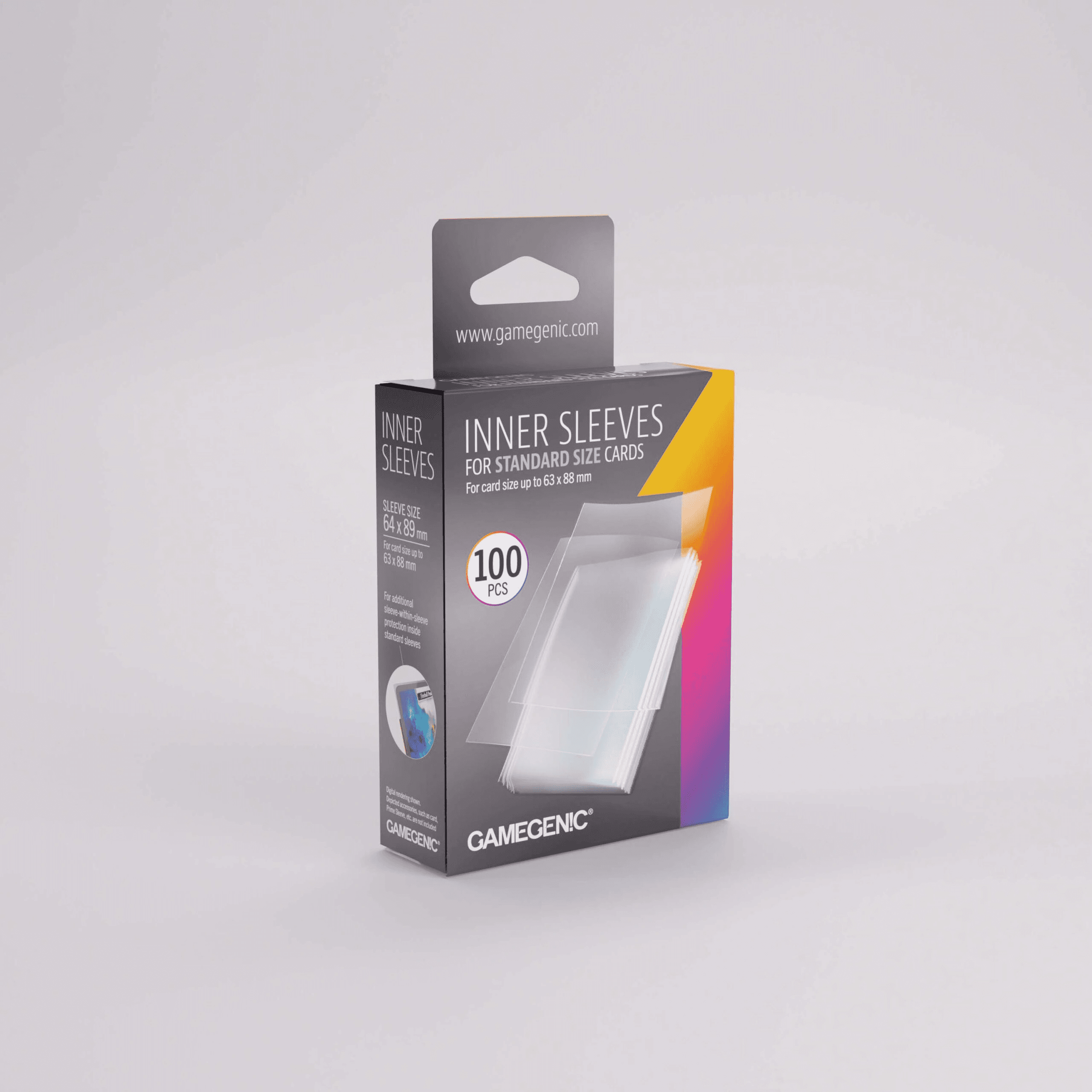Gamegenic Inner Sleeves 100 Stück – Kartenhüllen 64x89 mm für Standardkarten, extra Schutz Hülle in Hülle
