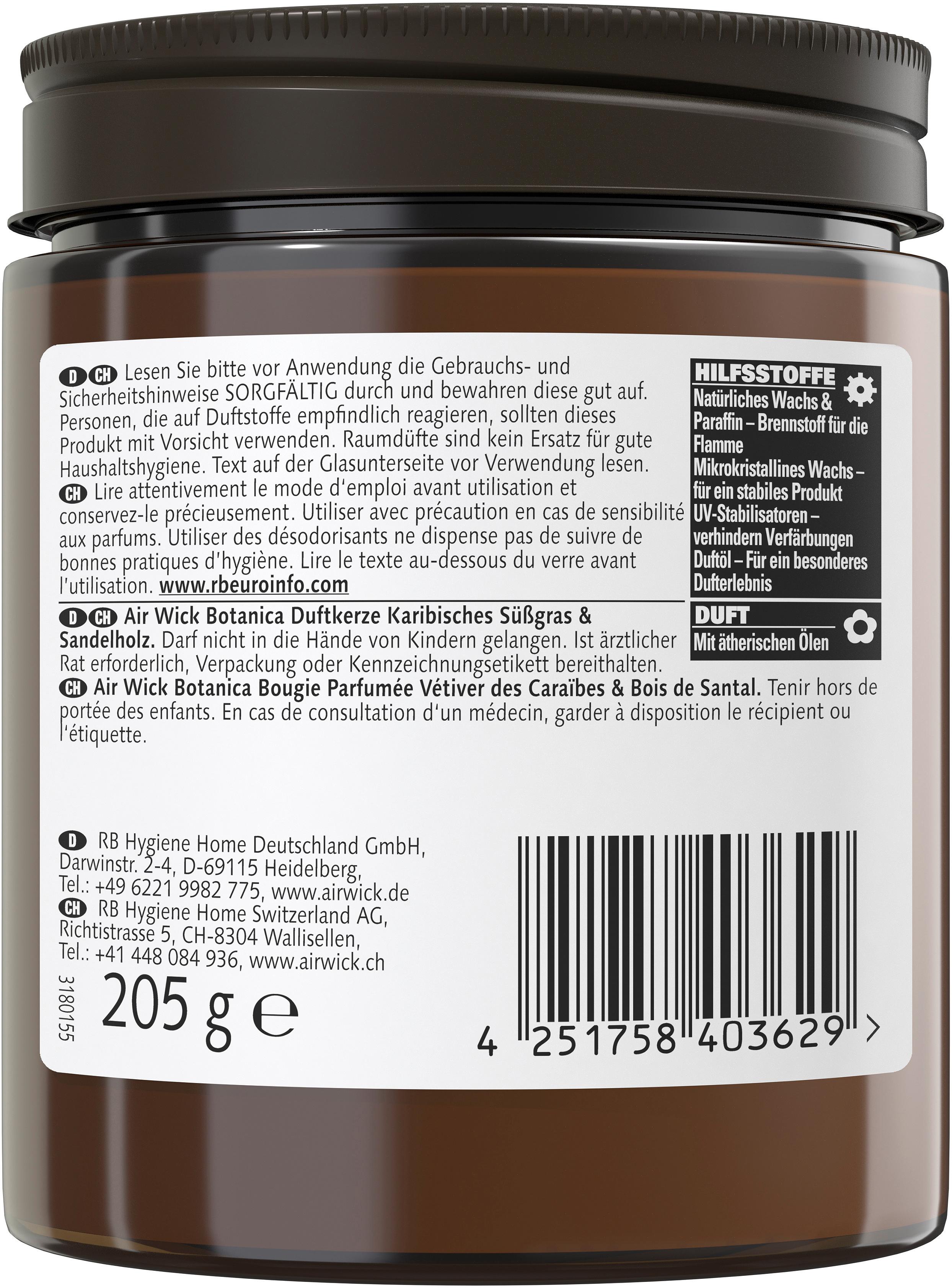 Produktbild Air Wick Botanica Duftkerze Karibisches Süßgras&Sandelholz 2 von 8