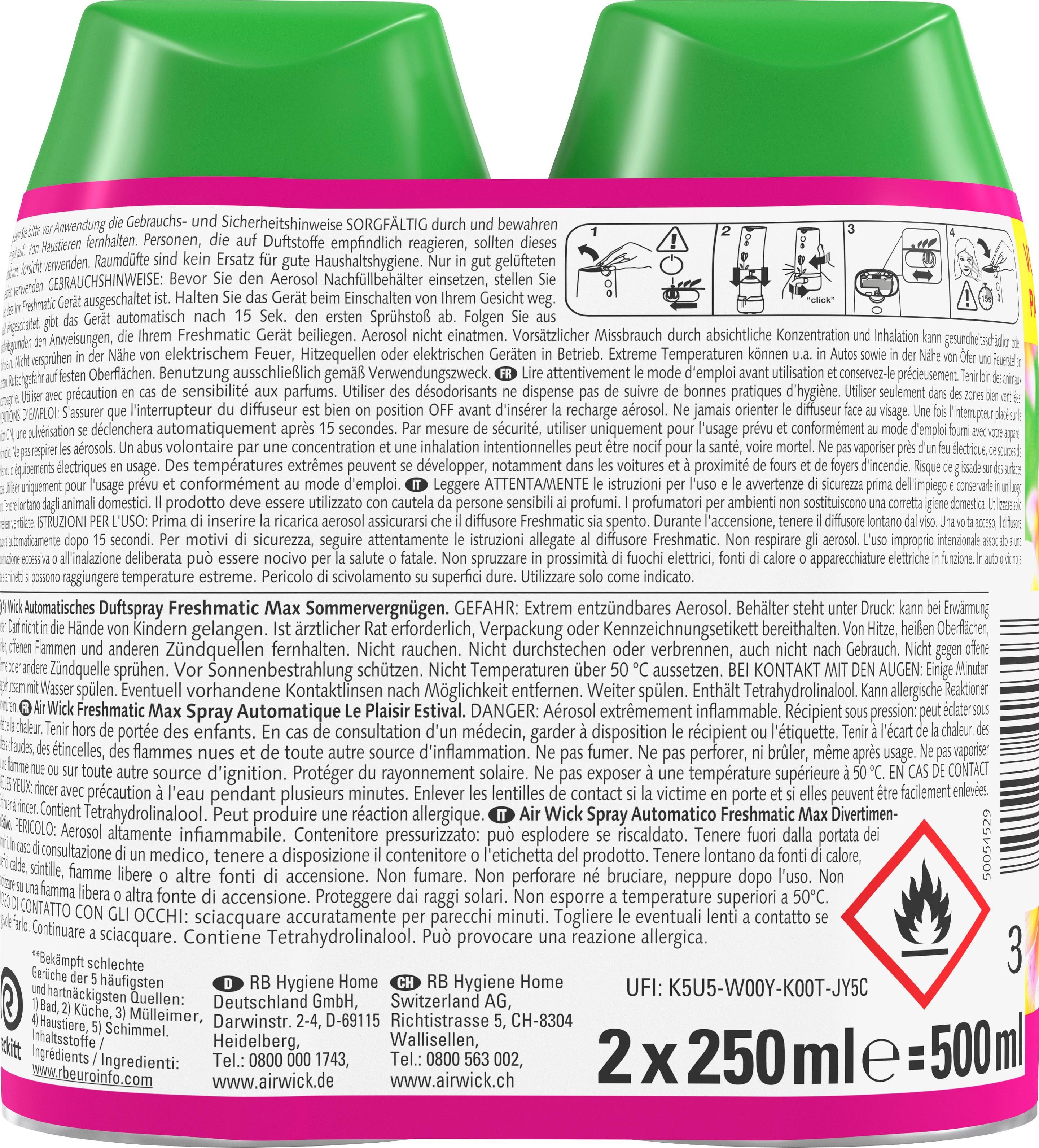 Produktbild Air Wick Freshmatic Max Nachfüllung DUO Sommervergnügen 2 von 8