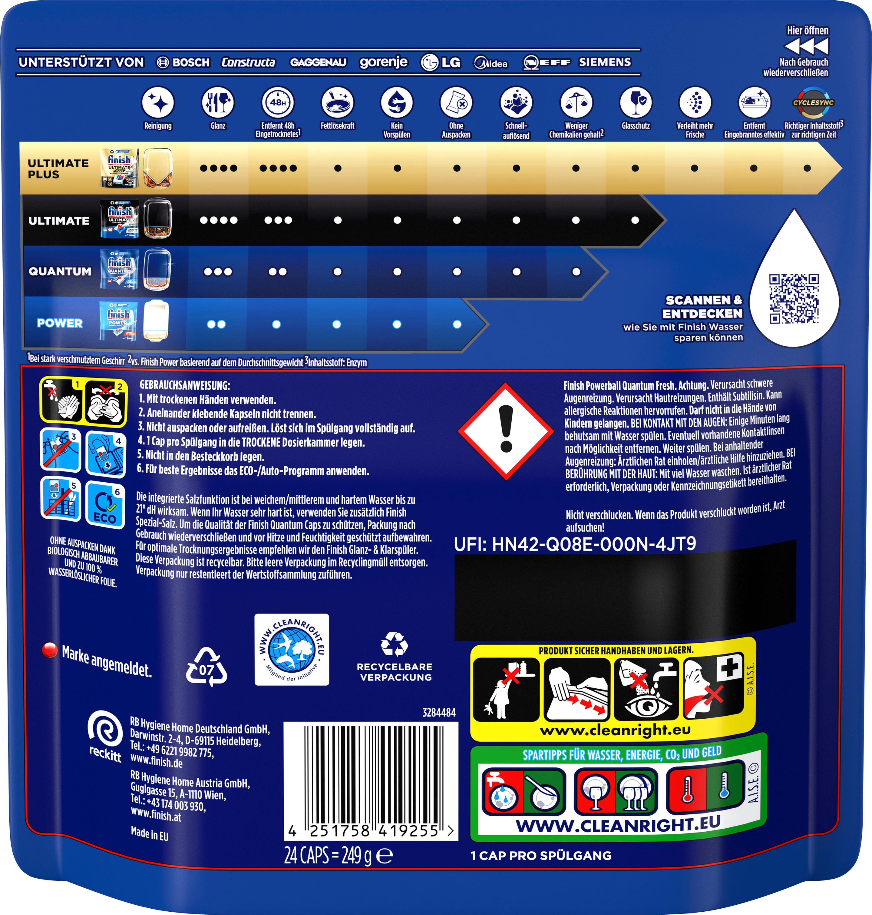 Produktbild finish Spülmaschinentabs Powerball Quantum 2 von 11