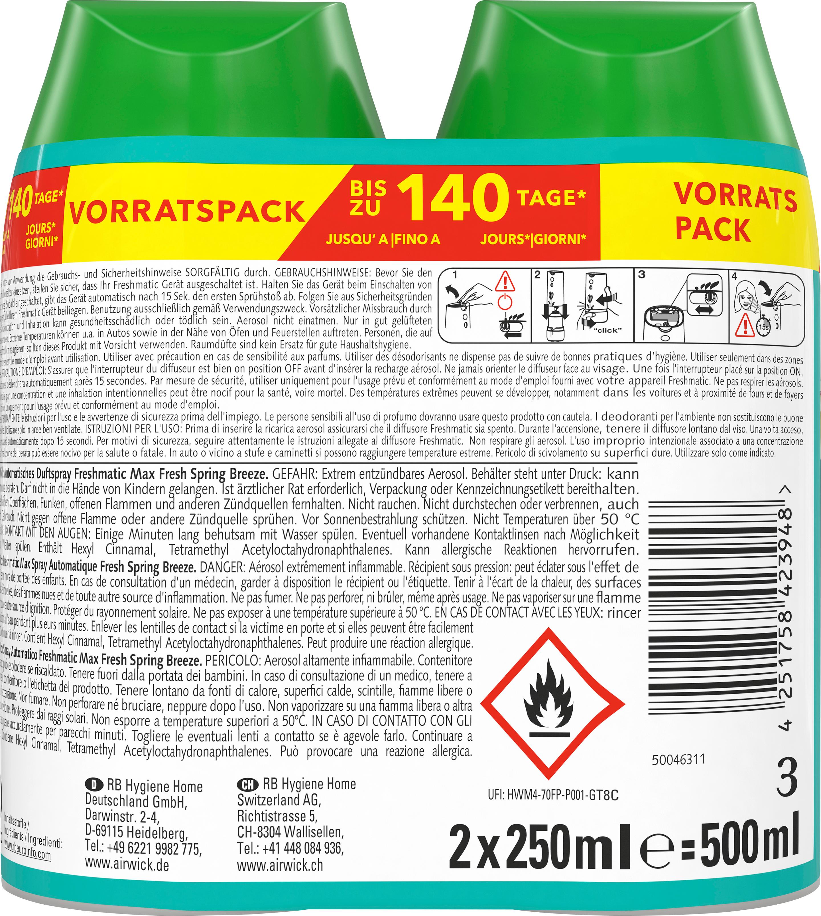 Produktbild Air Wick Freshmatic Max Nachfüllung DUO Fresh Spring Breeze 2 von 4