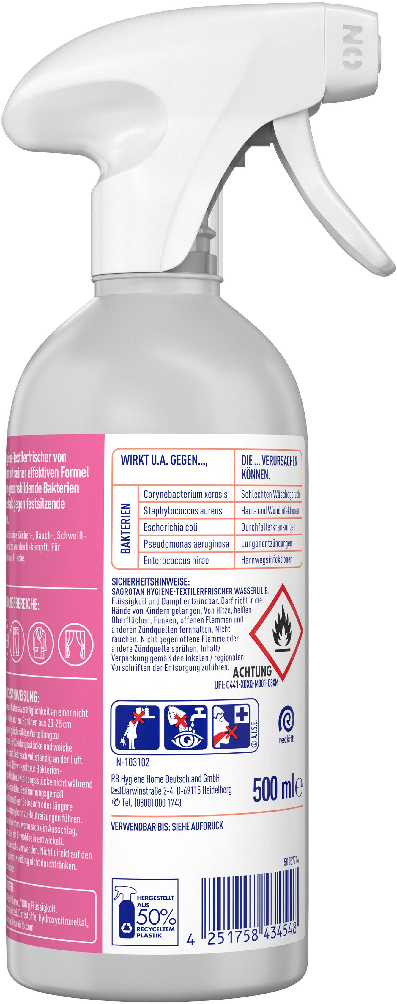 Produktbild Sagrotan Hygiene Textilerfrischer Wasserlilie 2 von 3