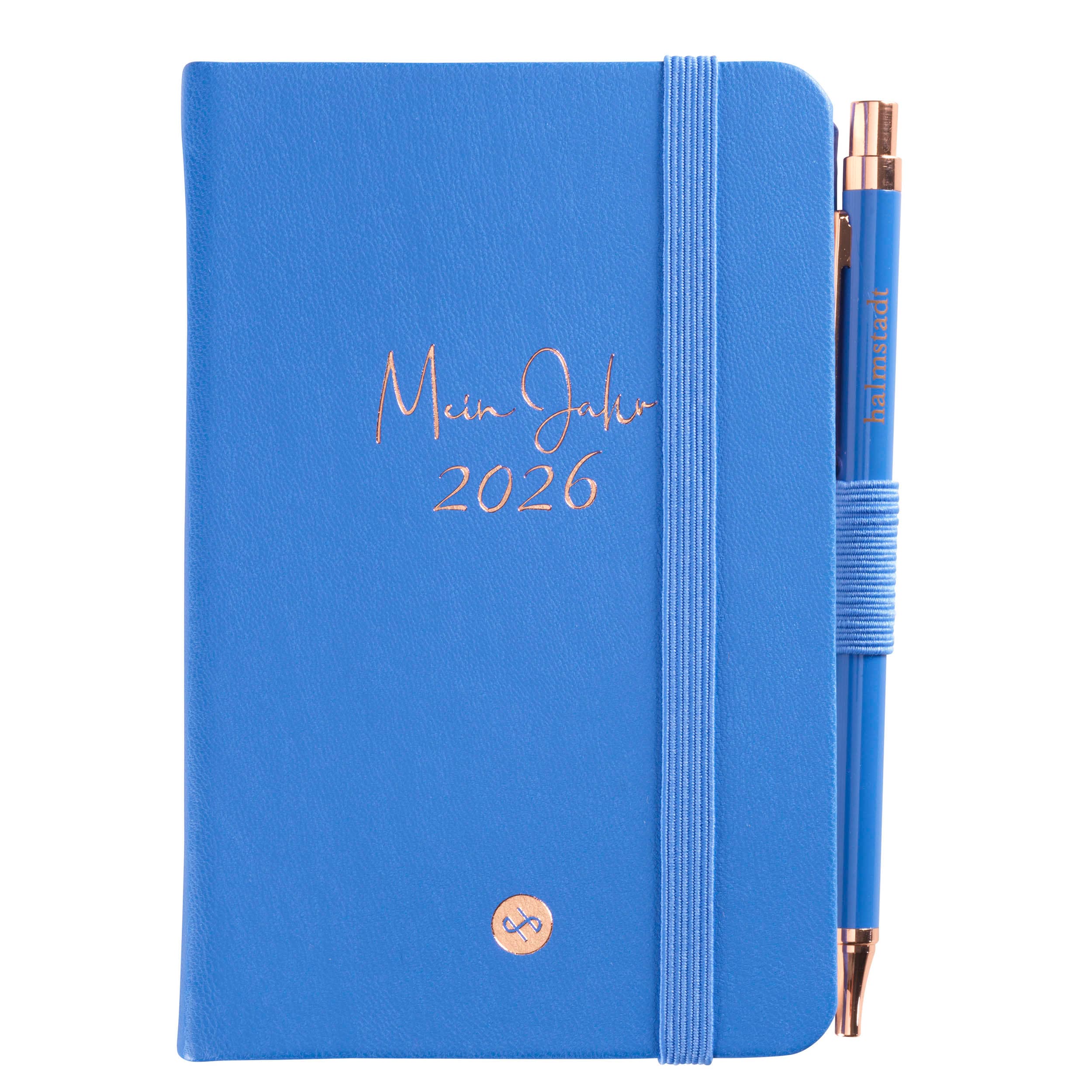halmstadt 2026 Buchkalender mit Stift A5 Blau