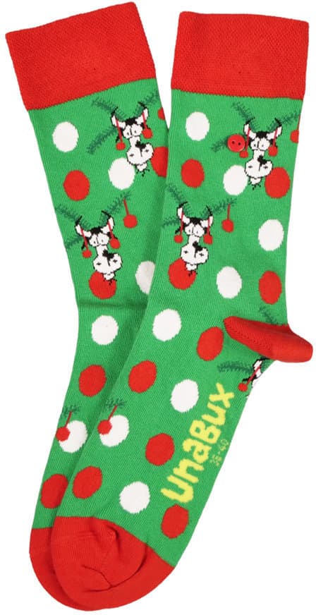 UnaBux Unisex Socken Xmas Cow