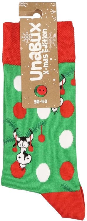 UnaBux Unisex Socken Xmas Cow