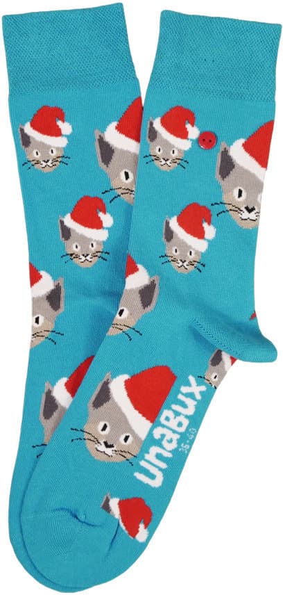 UnaBux Unisex Socken Xmas Cat