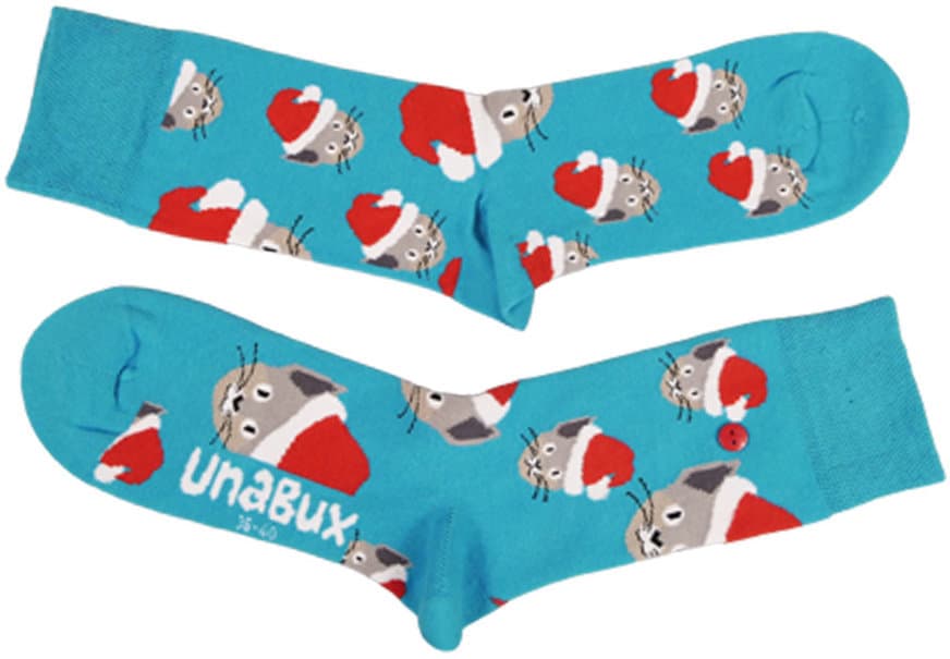 UnaBux Unisex Socken Xmas Cat