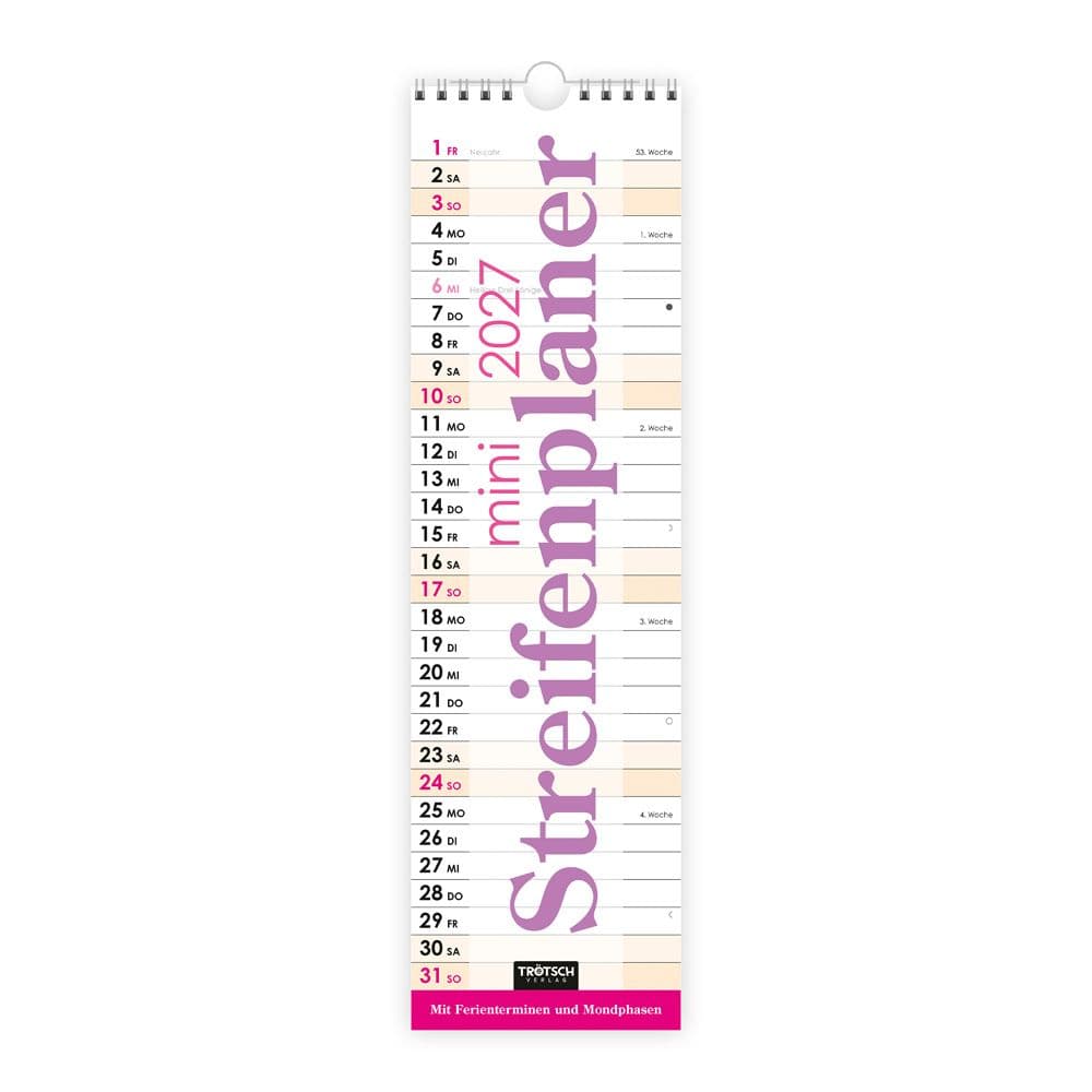 TRÖTSCH - Streifenkalender Mini Violett 2027