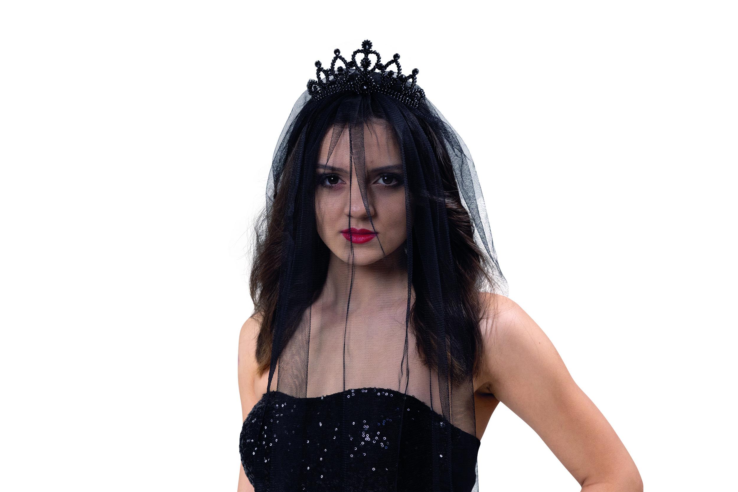 PartyxPeople - Gothic Schleier mit Diadem schwarz