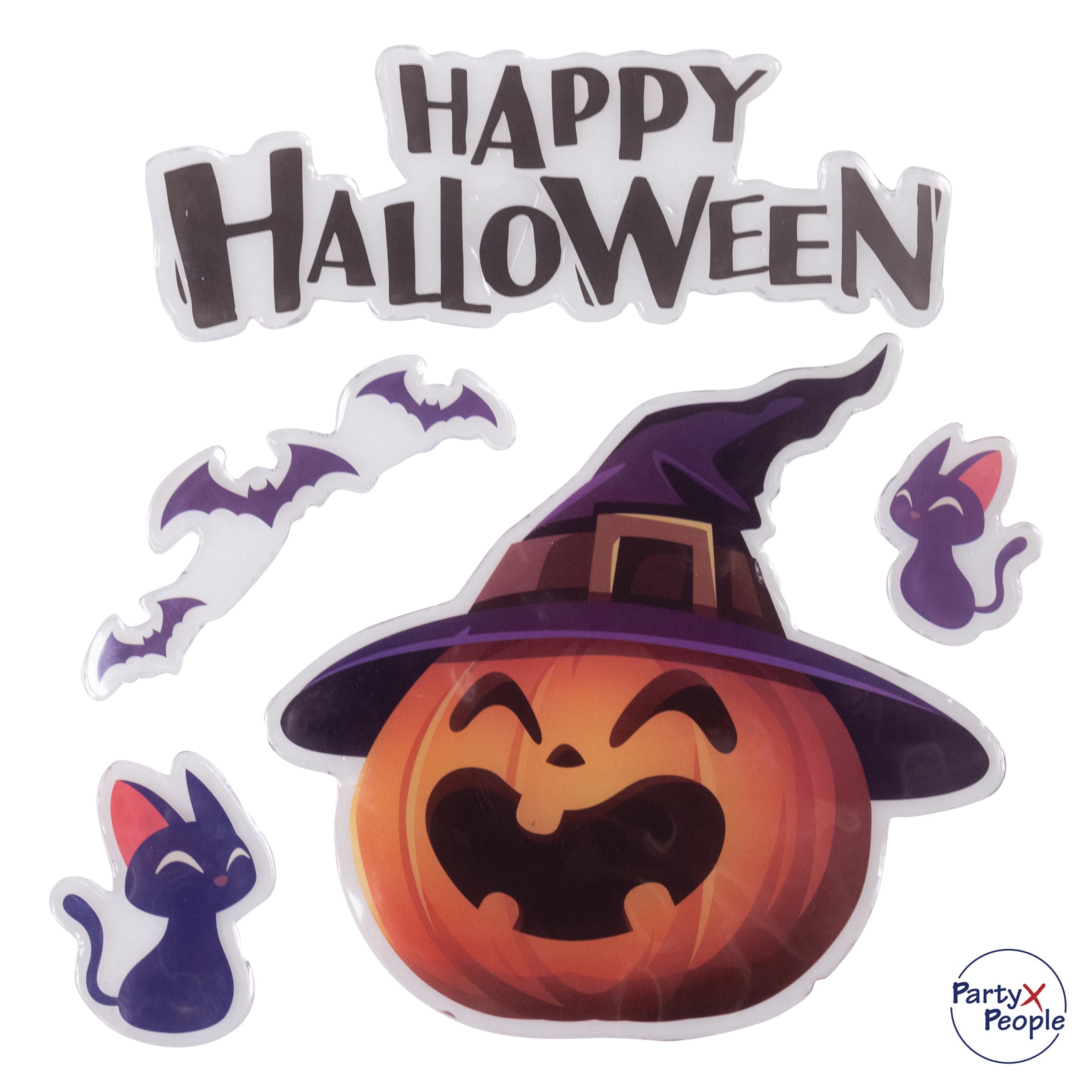 Halloween Tür- und Fenster Gelsticker Kürbis