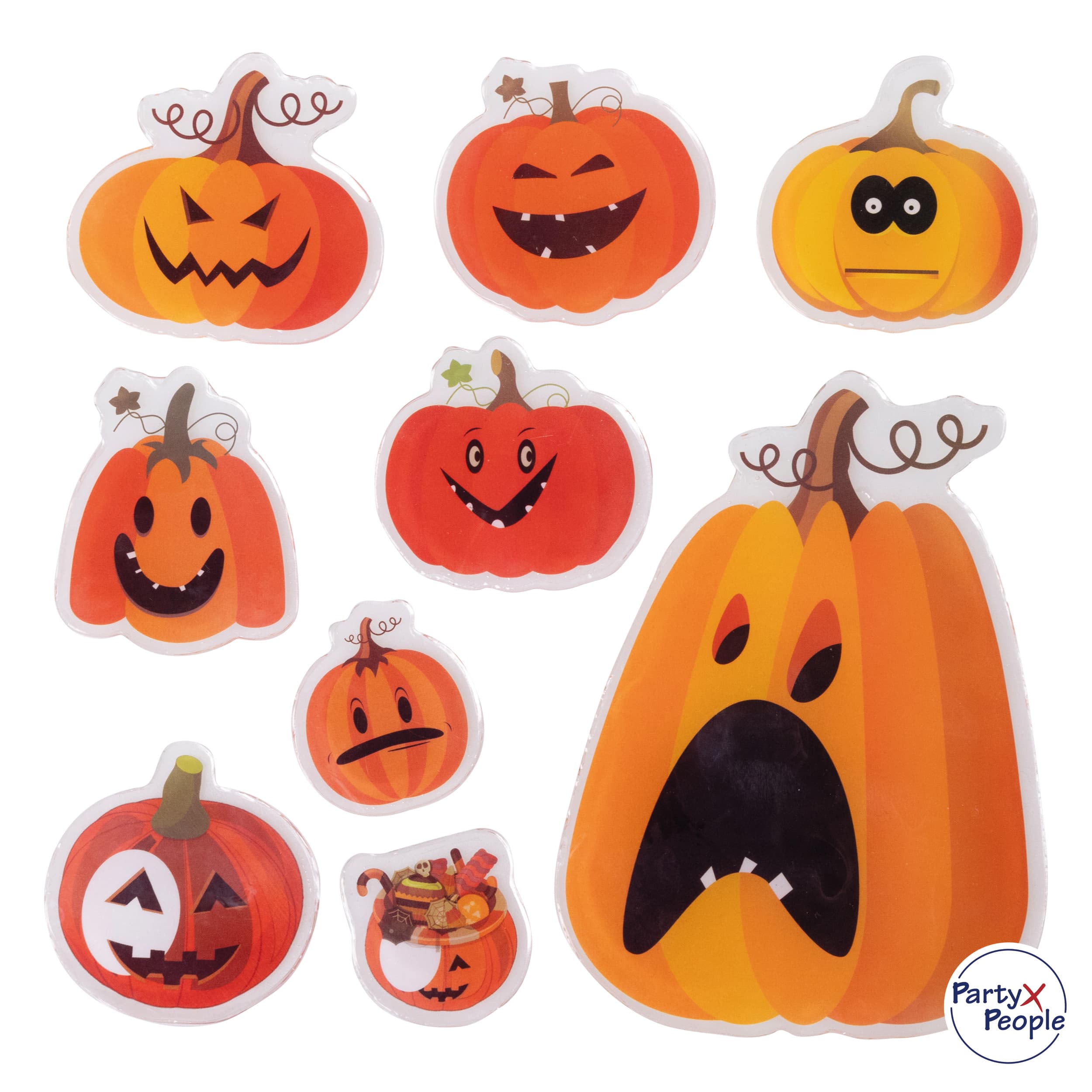 Halloween Tür- und Fenster Gelsticker Kürbisse