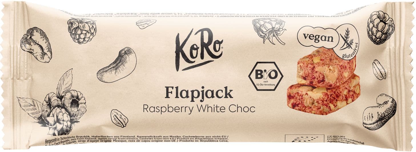 KoRo Bio Flapjack Raspberry White Choc