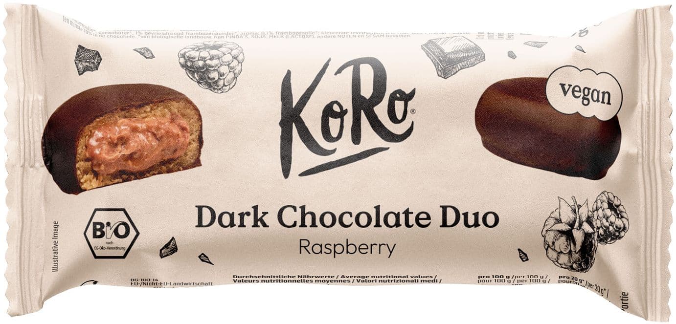 KoRo Bio Dark Chocolate Duo Raspberry